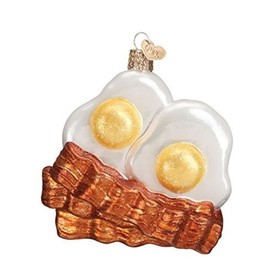 Old World Christmas Bacon And Eggs Glass Blown Ornament