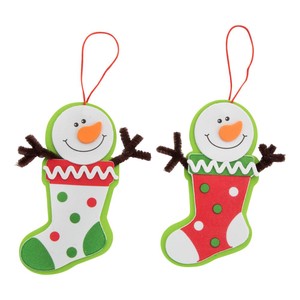 5 1/2" x 6 1/2" Bulk Snowman Stocking Christmas Ornament Craft Kit - Makes 48
