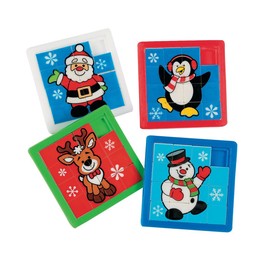 2 1/2" Mini Holiday Characters Plastic Slide Puzzles - 12 Pc.