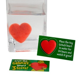 1 1/2" Bulk Watch it Grow Dr. Seuss™ The Grinch Hearts Water Toys with Card for 48