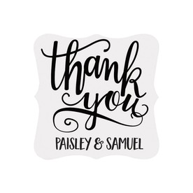Bulk 144 Pc. Personalized Ornate Die Cut Thank You Stickers