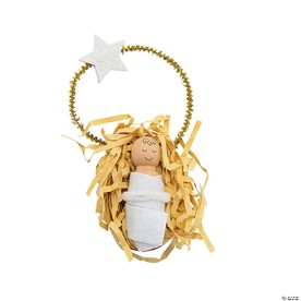 2 1/4" x 3" Baby Jesus with Star Christmas Ornament Craft Kit - Makes 12