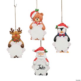 Write-A-Name Snowflake Character Resin Ornaments - 12 Pc.
