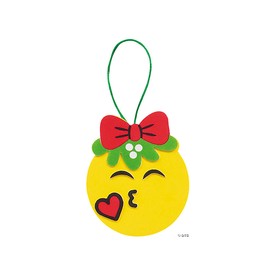 3 1/2" x 4" Christmas Emoji Ornament Foam Craft Kit - Makes 12