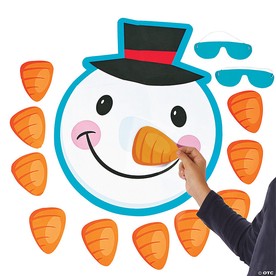 16 1/2" x 20 1/4" Pin the Nose on the Snowman Party Game for 10