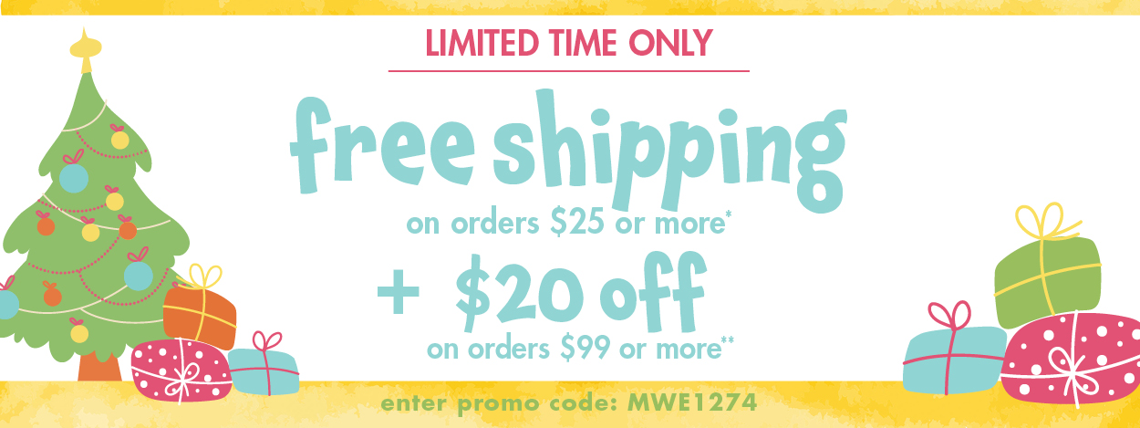 Limited time only! Free shipping on orders $25 or more + $20 off on orders $99 or more.