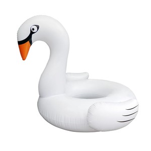 Pool Central 53.5" Inflatable White Swan Swimming Pool Ring Float