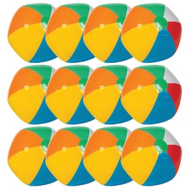 Inflatable 12" Classic Colorful Large Vinyl Beach Balls - 12 Pc.