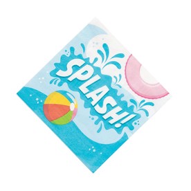 Pool Party Splash Luncheon Napkins - 16 Pc.