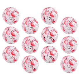 Inflatable 11" Pink Flamingo Print Medium Beach Balls - 12 Pc.