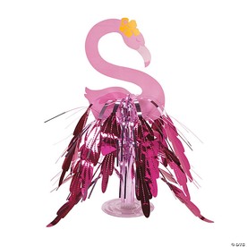 18" Pink Flamingo Party Cardboard Fringe Tabletop Centerpiece