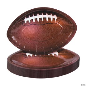 11" Football-Shaped Disposable Paper Dinner Plates for 24 Guests