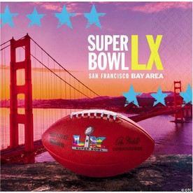 5" NFL® Super Bowl LX 2026 Disposable Paper Beverage Napkins – 16 Ct.