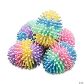 1 1/2" Mini Multicolor Easter Egg-Shaped Vinyl Porcupine Balls – 36 Pc.