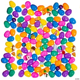 2 1/2" Bulk 100 Pc. Food-Themed Toy-Filled Plastic Easter Eggs