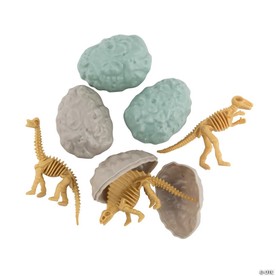 Exciting Dinosaur Fossil Toy-Filled Plastic Easter Eggs - 12 Pc.