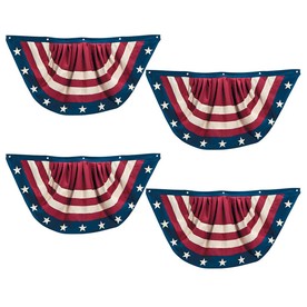 39" x 21" Vintage-Styled Patriotic Americana Canvas Buntings - 4 Pc.