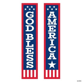 15" x 5 Ft. 9 1/2" Patriotic God Bless America Pillar Buntings - 2 Pc.