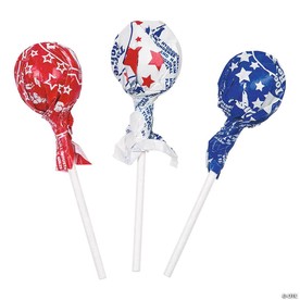 1 1/4" 9 oz. Patriotic Tootsie Roll Pops® Assortment - 15 Pc.