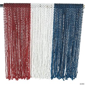 30" Bulk 144 Pc. Patriotic Red, White & Blue Bead Necklace Assortment