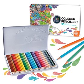 Set of 36 Color by Number Colored Pencils in a Tin