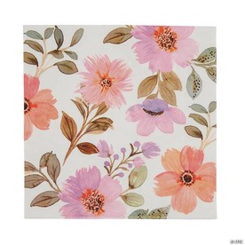 6 1/2" Watercolor Floral Disposable Paper Luncheon Napkins - 16 Ct.