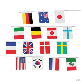 15 Ft. Flags of All Nations International Flag Plastic Pennant Banner