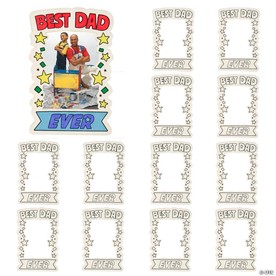 4 1/2" x 6 3/4" Color Your Own Father's Day Best Dad Ever Picture Frame Magnet Craft Kit - Makes 12