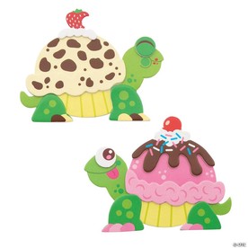 4 1/2" x 3 1/2" Ice Cream Scoop Turtle Magnet Craft Kit - Makes 12