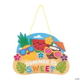 7 1/4" x 5 1/2" Summer is Sweet Fruit Sign Foam Craft Kit - Makes 12