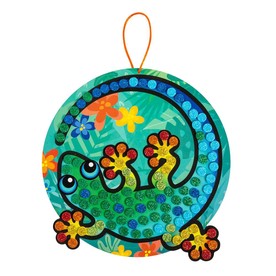 8" x 8 1/4" Multicolor Glitter Gecko Mosaic Sign Craft Kit – Makes 12