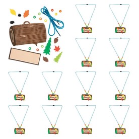 27" Camp Name Tag Charm Necklace Foam Craft Kits - Makes 12