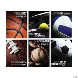 16" x 20 3/4" Religious Sports Bible Verse Poster Set - 6 Pc.