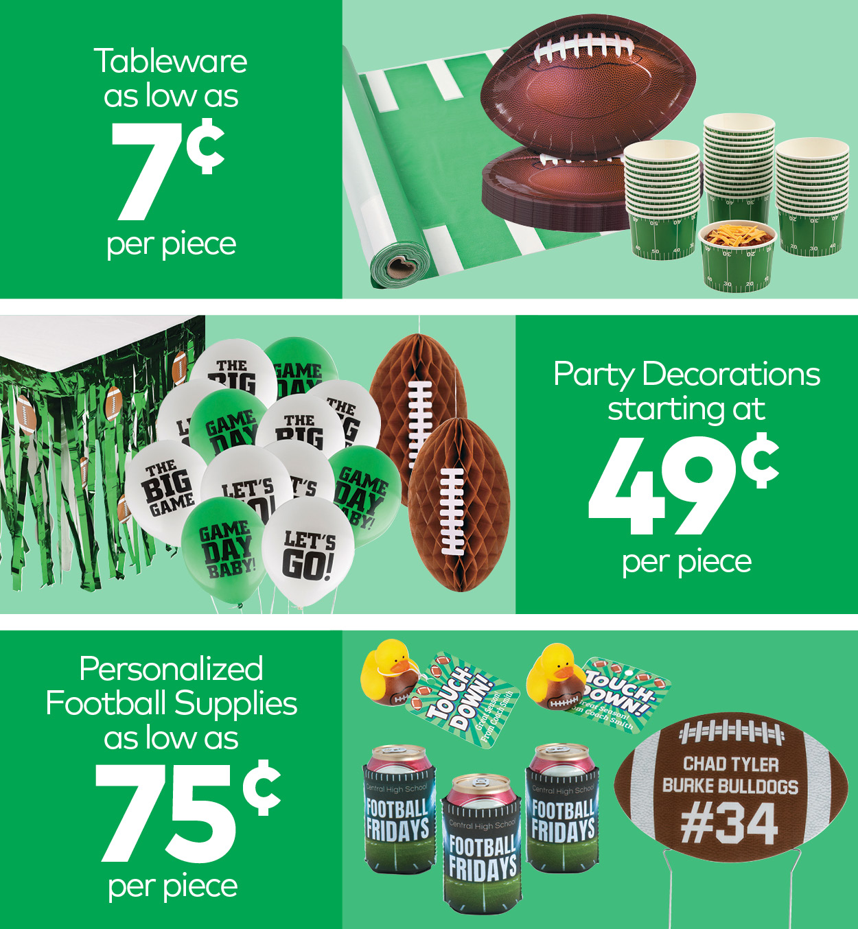 Tableware as low as 7¢ per piece