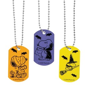 Peanuts® Snoopy Halloween Dog Tag Necklaces - 12 Pc.