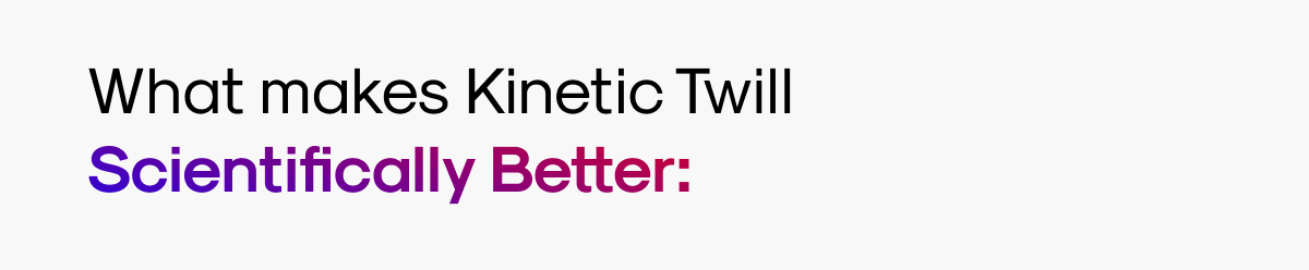 What makes Kinetic Twill Scientifically Better: