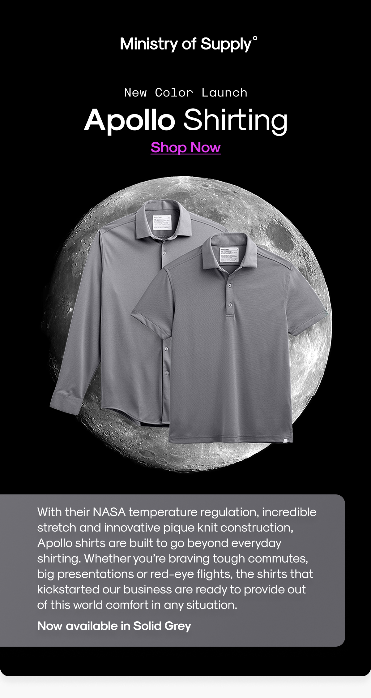 New Color Launch: Apollo Shirting