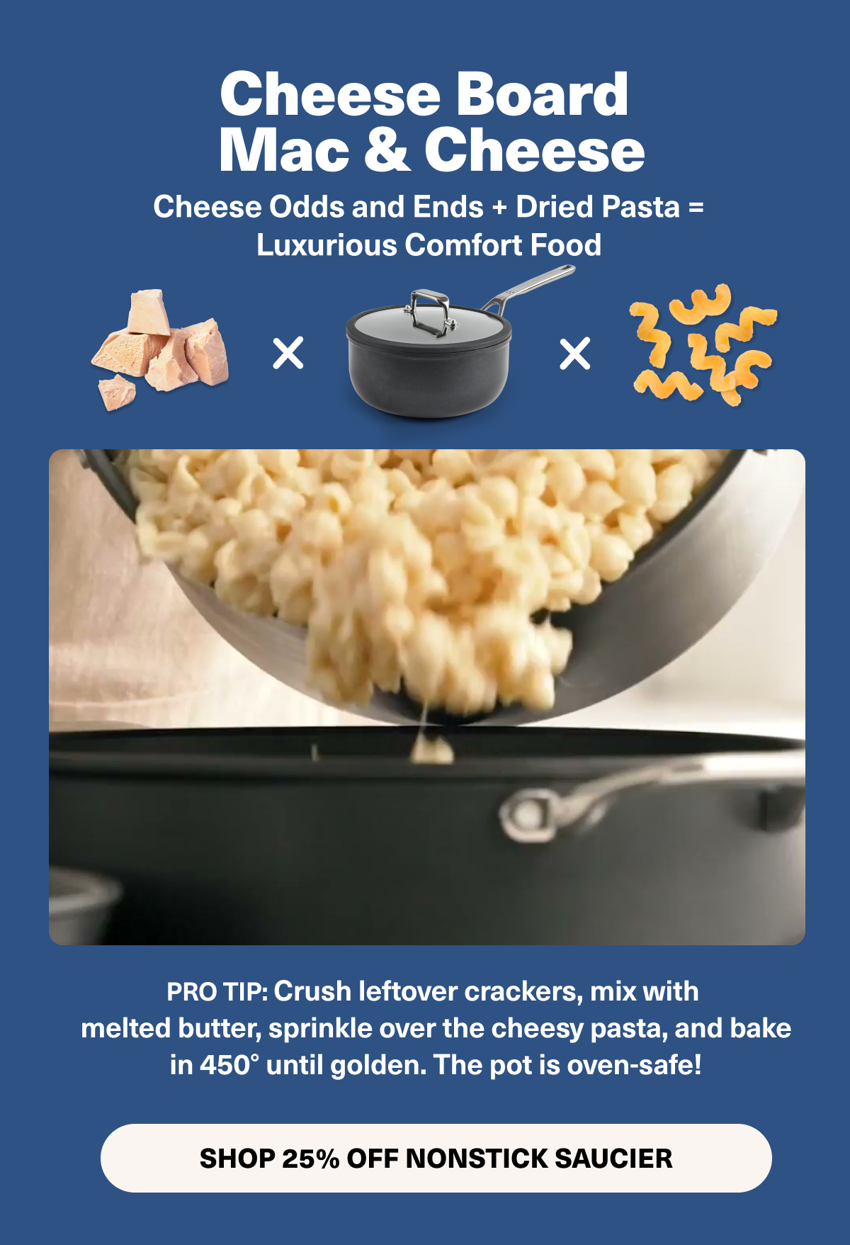 Cheese Board Mac & Cheese. Cheese odds and ends + pasta = Luxurious Comfort Food