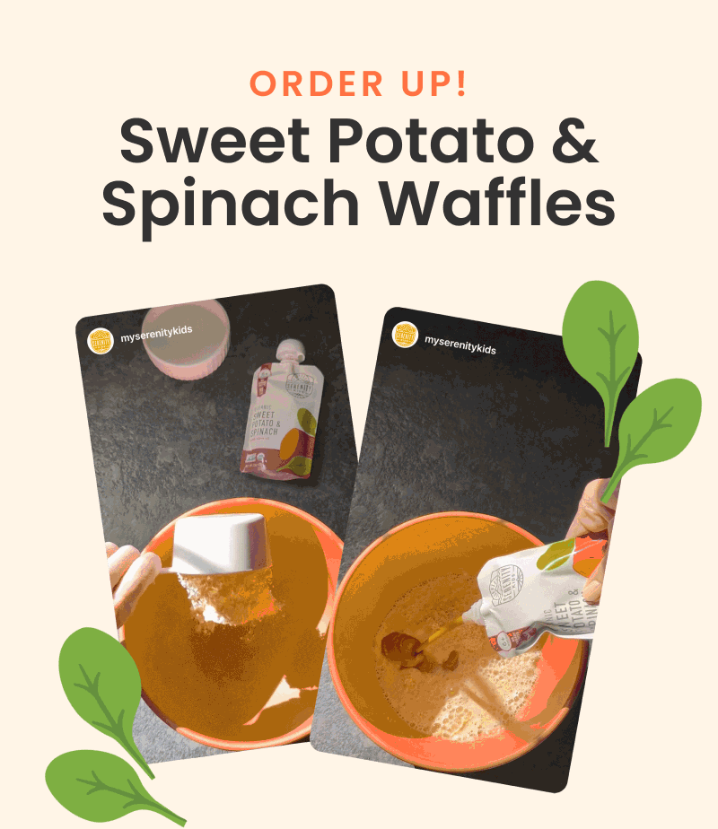 Order up! Sweet Potato and spinach waffles