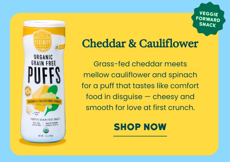 Cheddar & Cauliflower Organic Grain Free Puffs | SHOP NOW