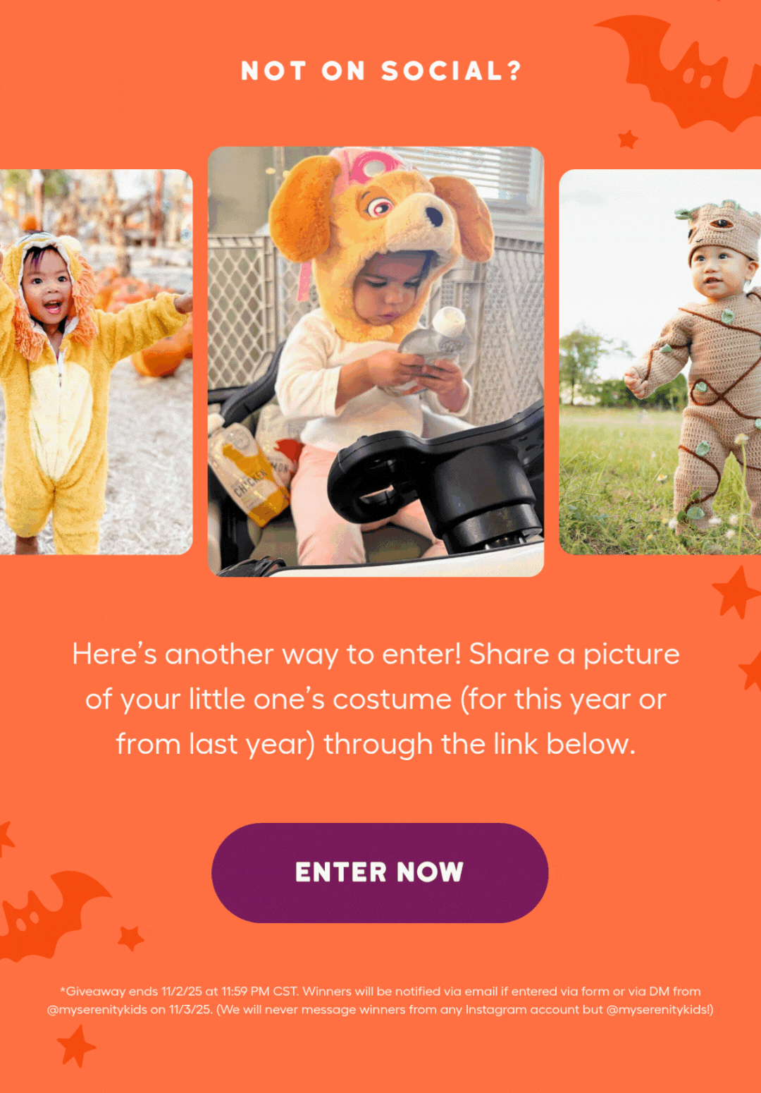 Enter our annual Halloween Costume Contest through this form instead of on social