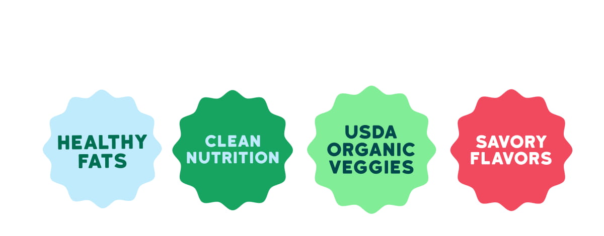 Healthy fats | Clean nutrition | USDA Organic veggies | Savory flavors