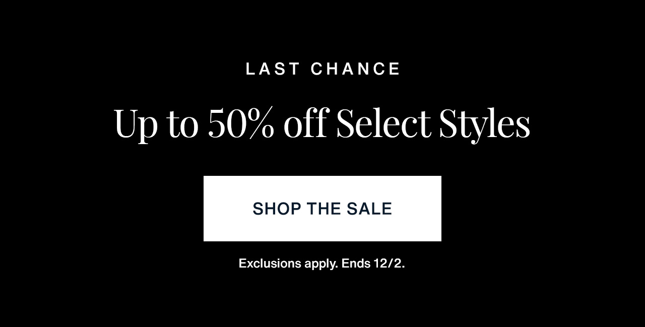 Up to 50% off select styles