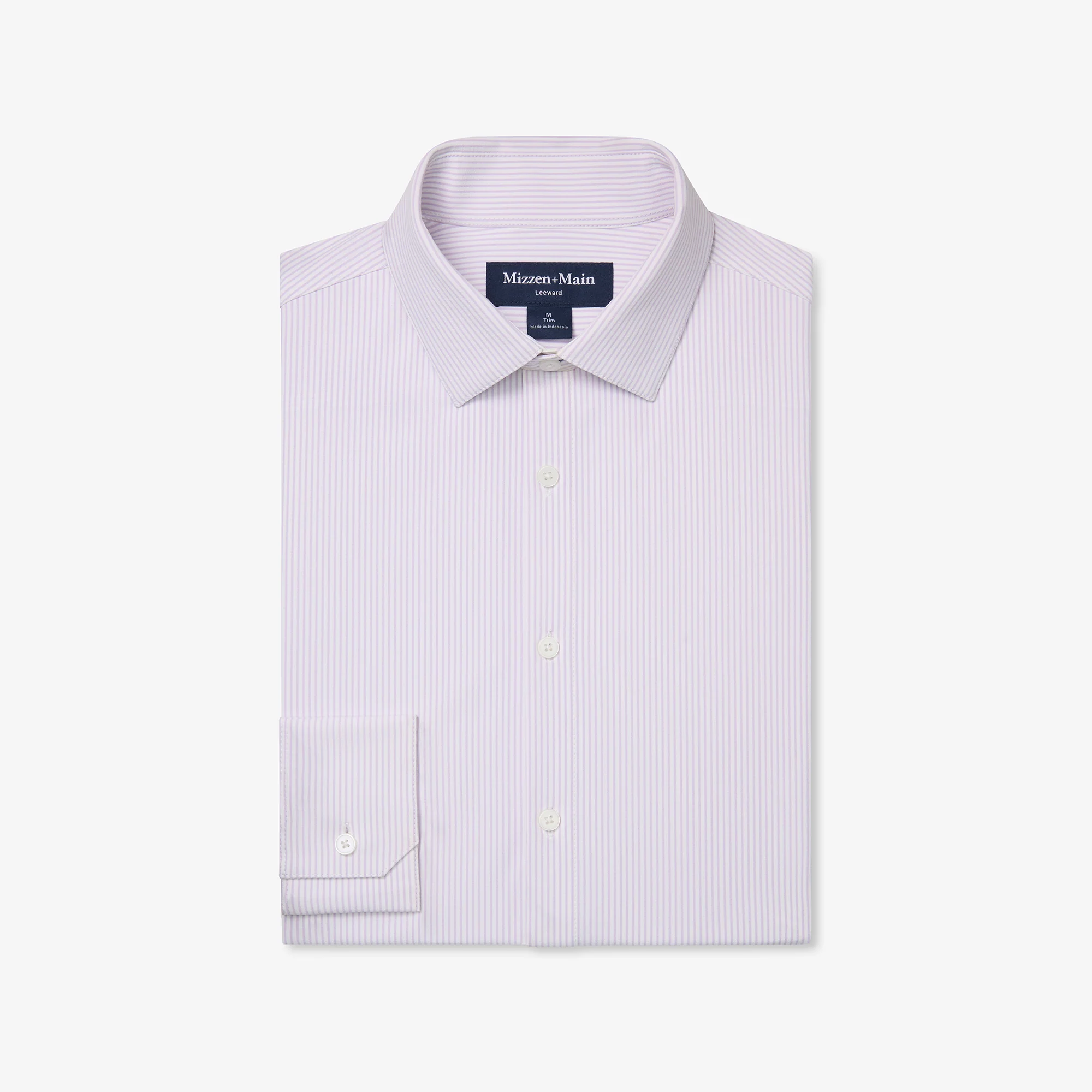 Image of Lavender Haze Banker Stripe Leeward Long Sleeve Dress Shirt