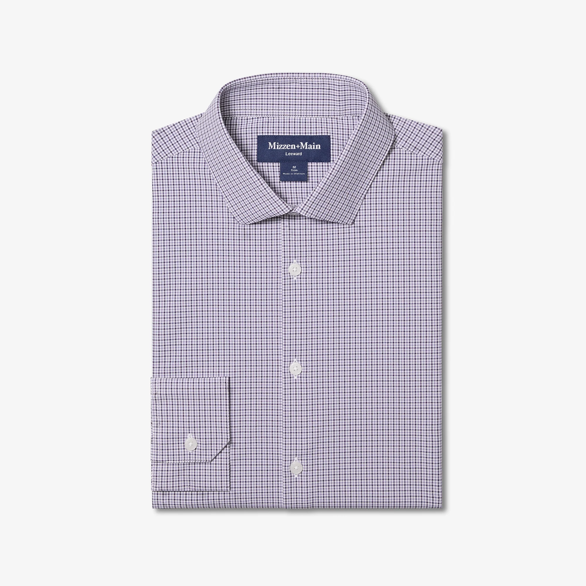 Image of Purple Dusk Sam Plaid Leeward Long Sleeve Dress Shirt