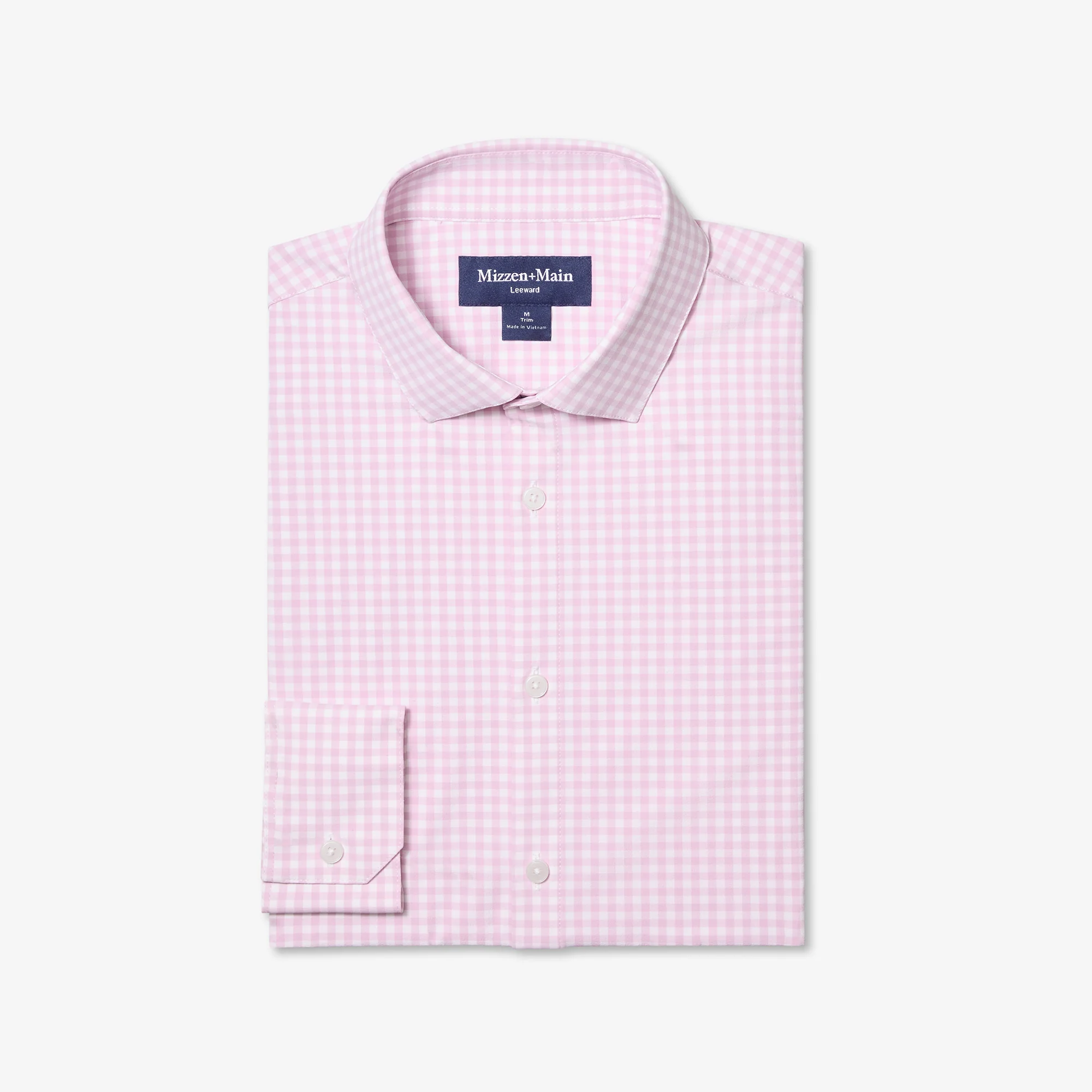 Image of Pink Salt Crew Gingham Leeward Long Sleeve Dress Shirt
