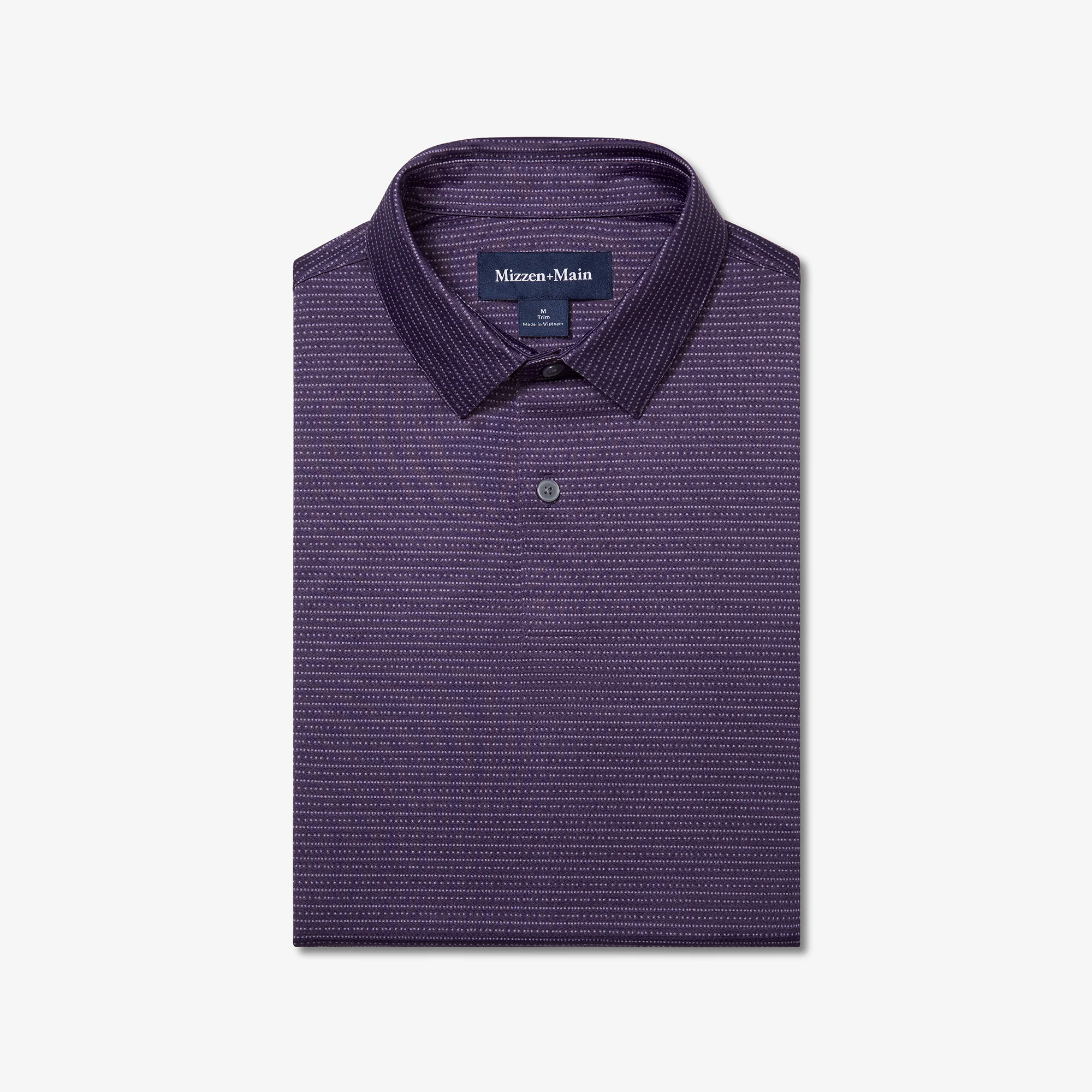 Image of Passion Purple Dot Stripe Halyard Short Sleeve Polo
