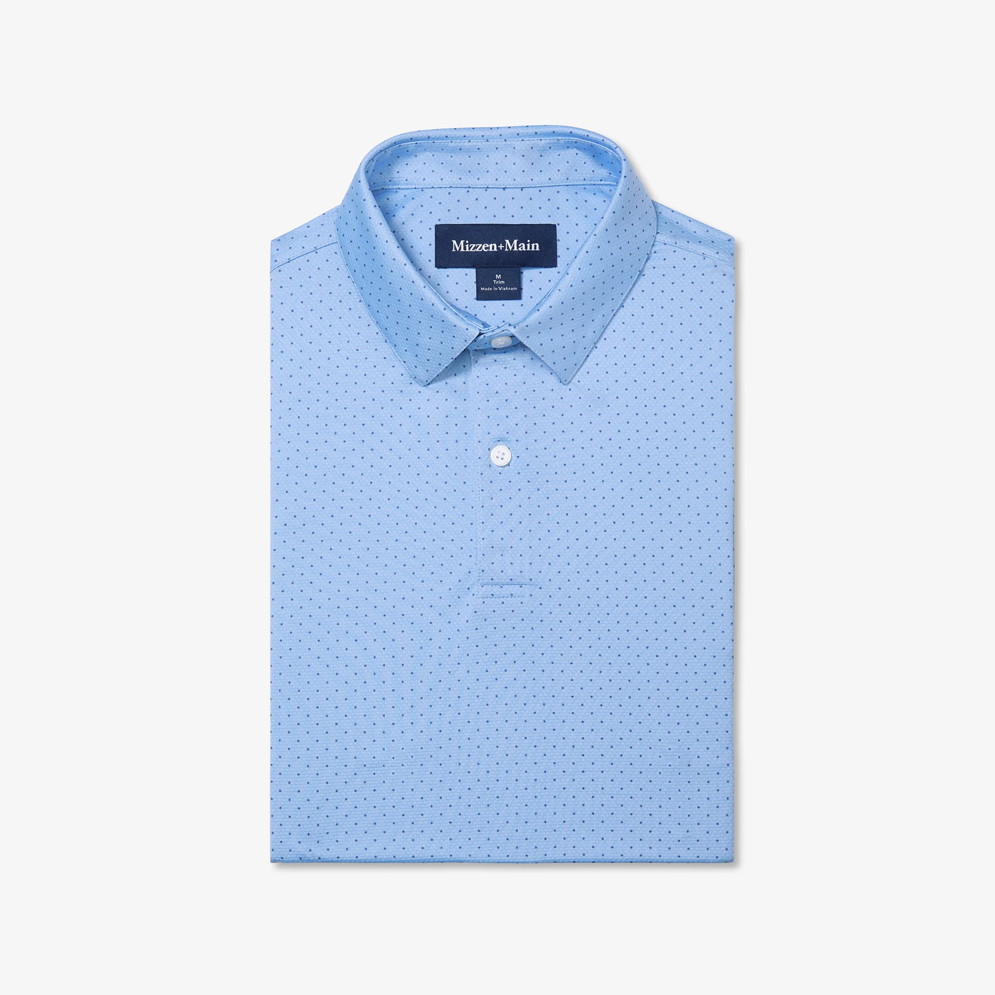 Image of Cloud Blue Tonal Dot Halyard Short Sleeve Polo