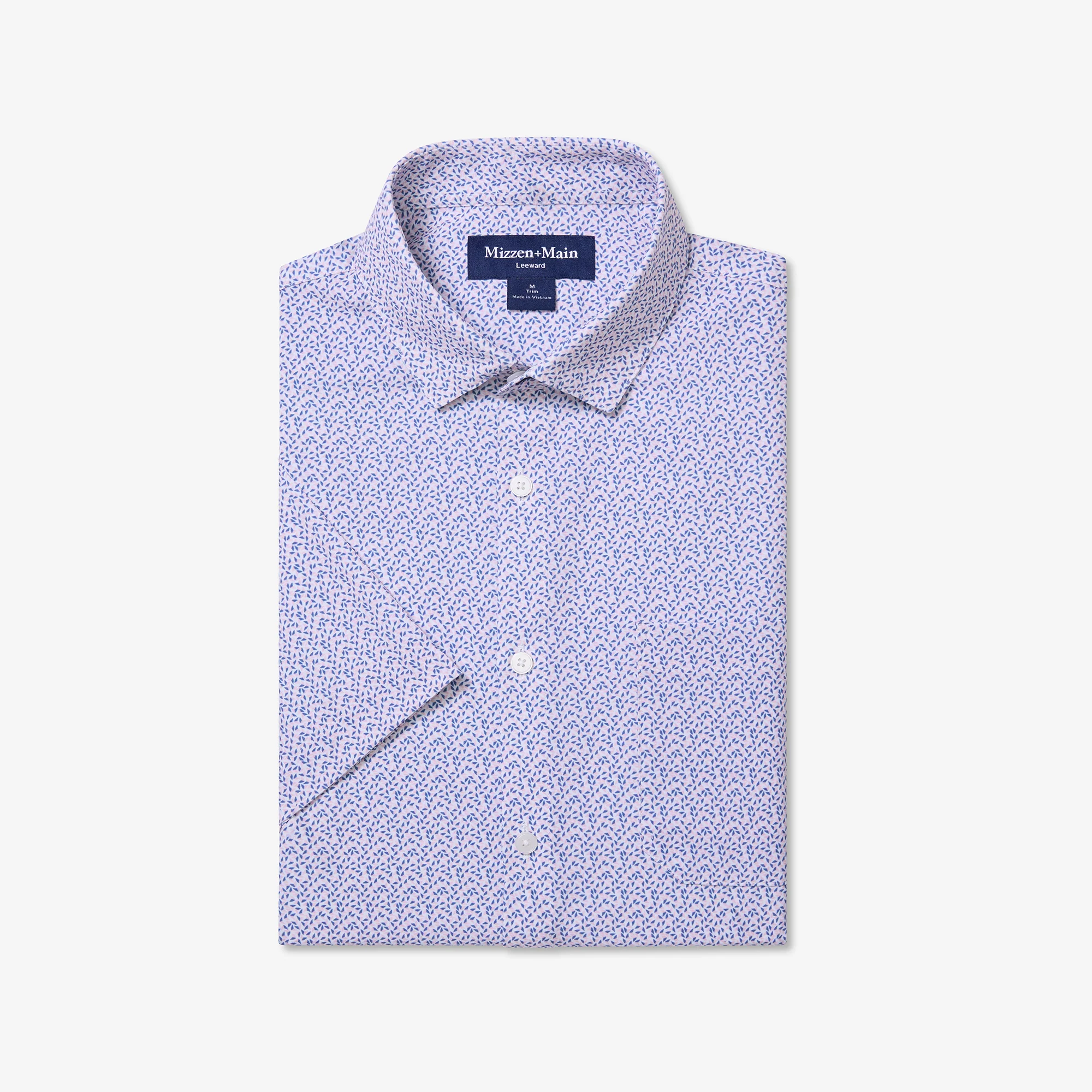 Image of Pink Salt Retro Boomerang Leeward Short Sleeve Dress Shirt