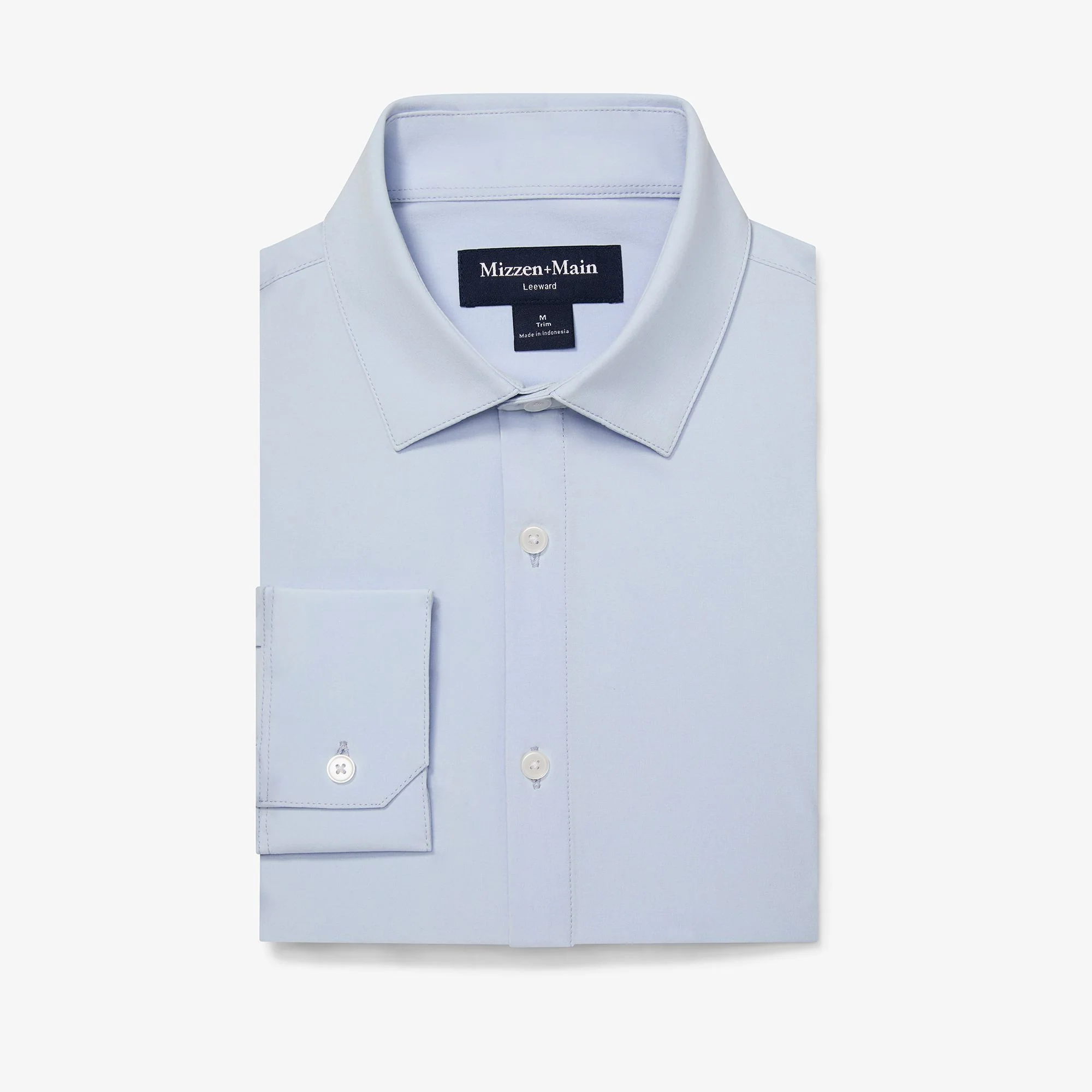 Image of Light Blue Solid Long Sleeve Dress Shirt